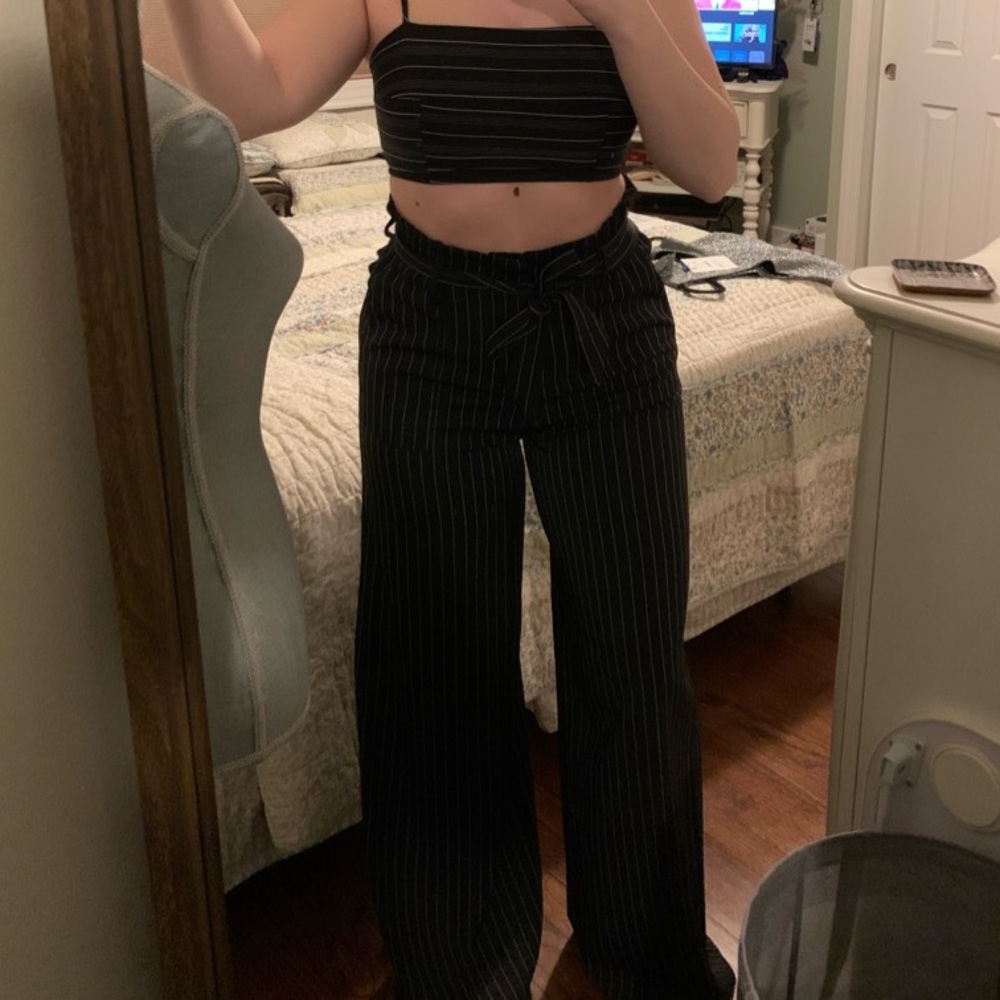 Black Stripped Two Piece Set New Without Tags - image 2